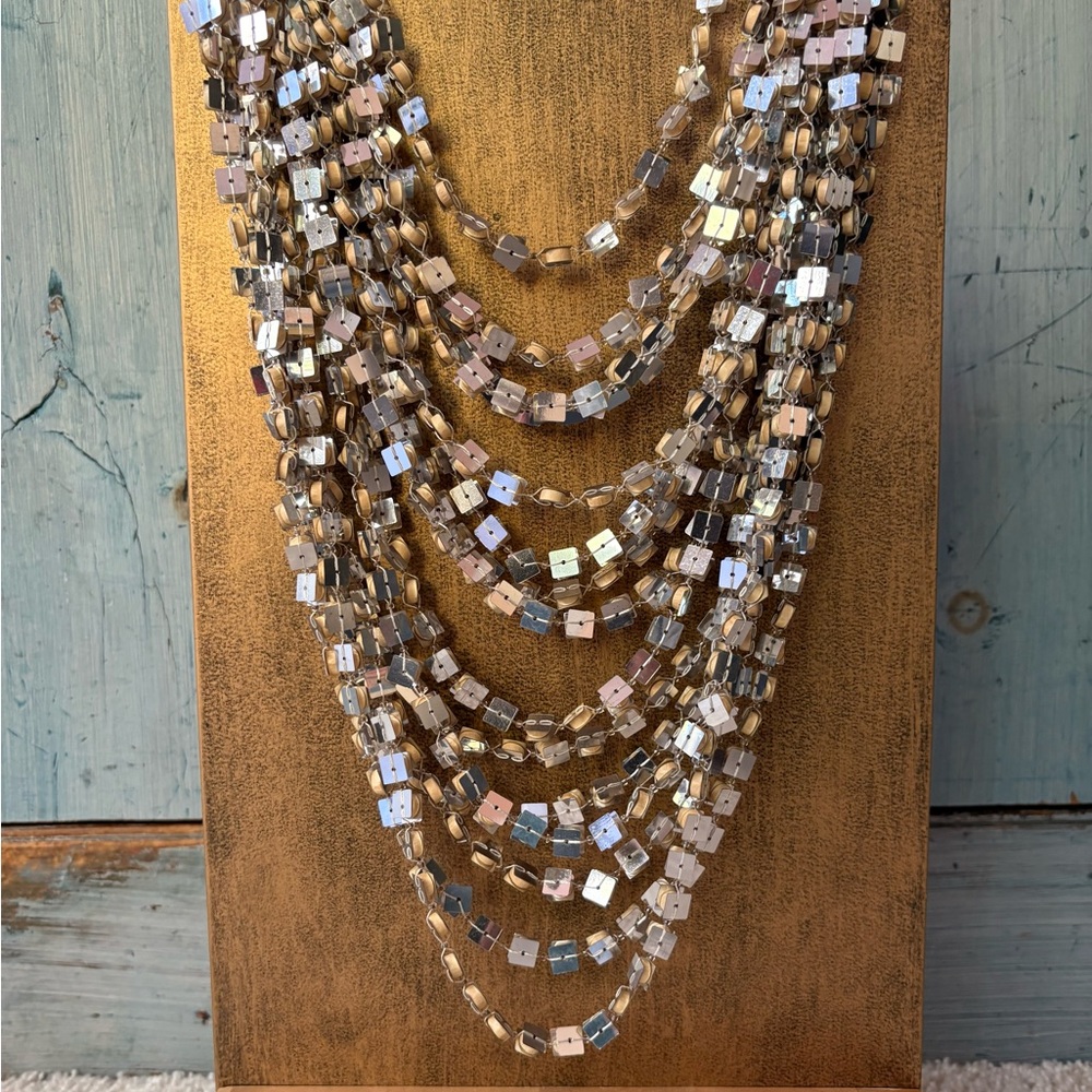 Multi-Layered Super Sparkly Sexy Silver Necklace - Picture 8 of 13